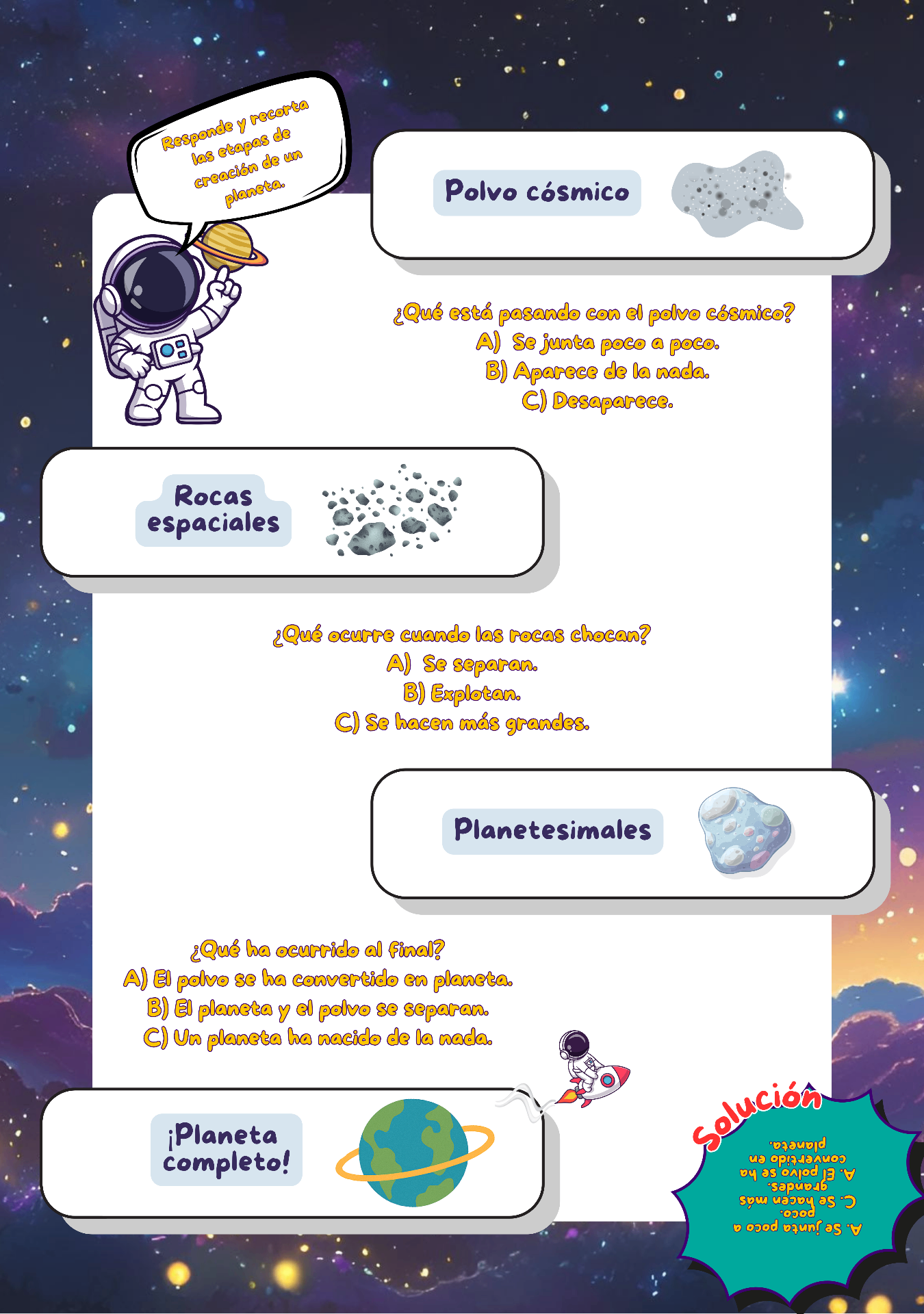 Laberinto cósmico: crea un planeta